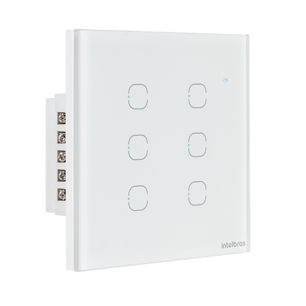 CONJUNTO 4X4 6 INTERRUPTOR TOUCH BRANCO WIFI SMART - INTELBRAS