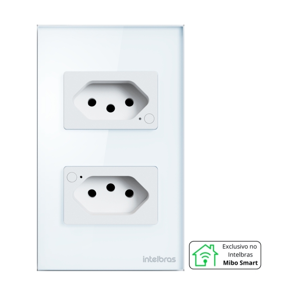 CONJUNTO 4X2 2 TOMADA 2P+T 10A BRANCO WIFI SMART - INTELBRAS