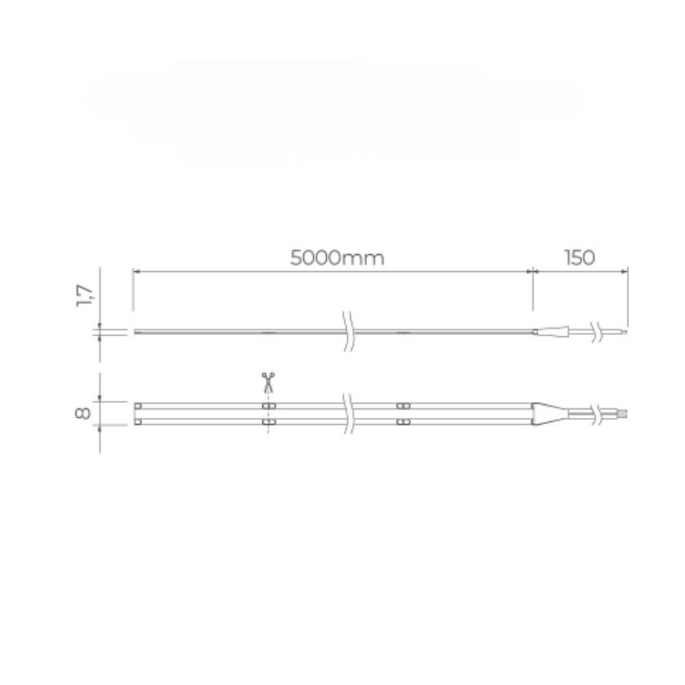 FITA LED ALL LIGHT EVO 7W/M 12V 2700K IP20 COM 5 METROS - STELLA