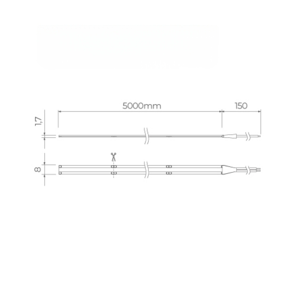 FITA LED ALL LIGHT EVO 7W/M 12V 3000K IP20 COM 5 METROS - STELLA