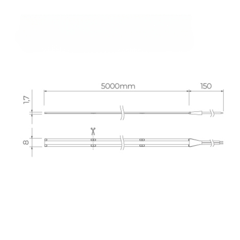 FITA LED ALL LIGHT PRO 8W/M 24V 2700K IP20 COM 5 METROS - STELLA