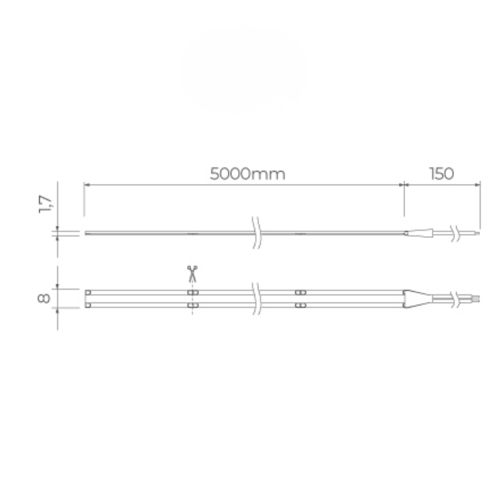 FITA LED ALL LIGHT PRO 8W/M 24V 3000K IP20 COM 5 METROS - STELLA