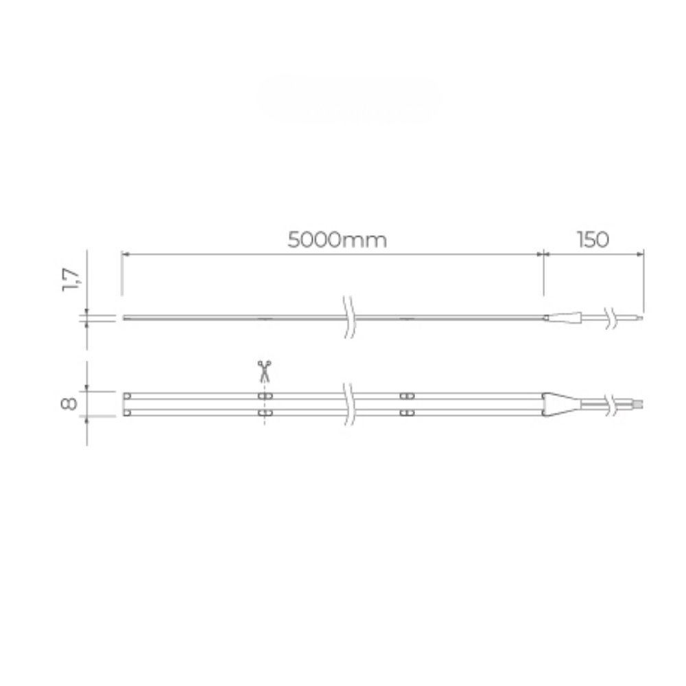FITA LED ALL LIGHT PRO 8W/M 24V 4000K IP20 COM 5 METROS - STELLA