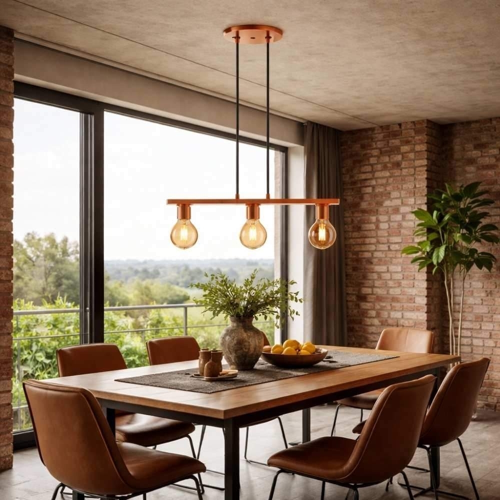 PENDENTE FLORENCE PARA 3 LAMPADAS E27 COBRE - KIN LIGHT