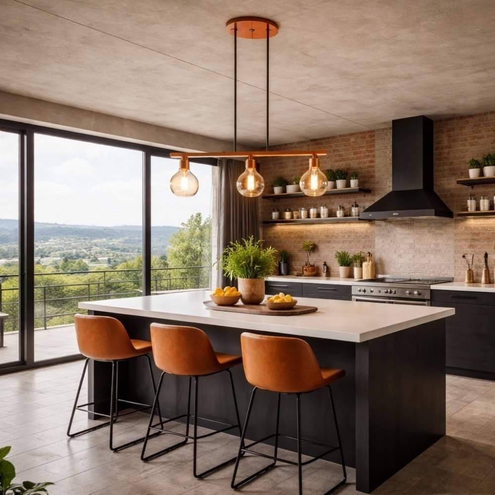 PENDENTE FLORENCE PARA 3 LAMPADAS E27 COBRE - KIN LIGHT