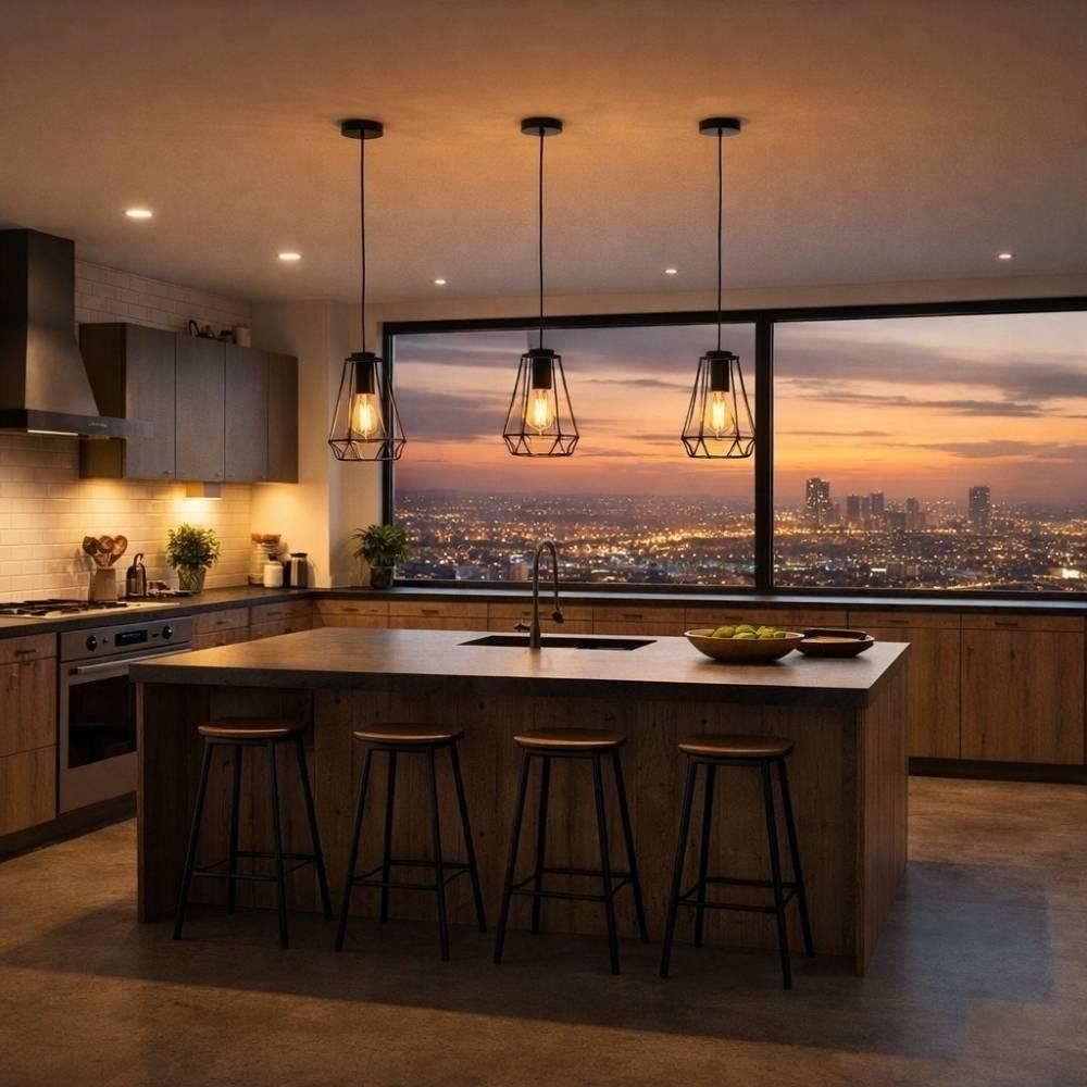 PENDENTE ARAMADO MUMBAI PARA 1 LAMPADA E27 BIVOLT PRETO 24 CM - KIN LIGHT