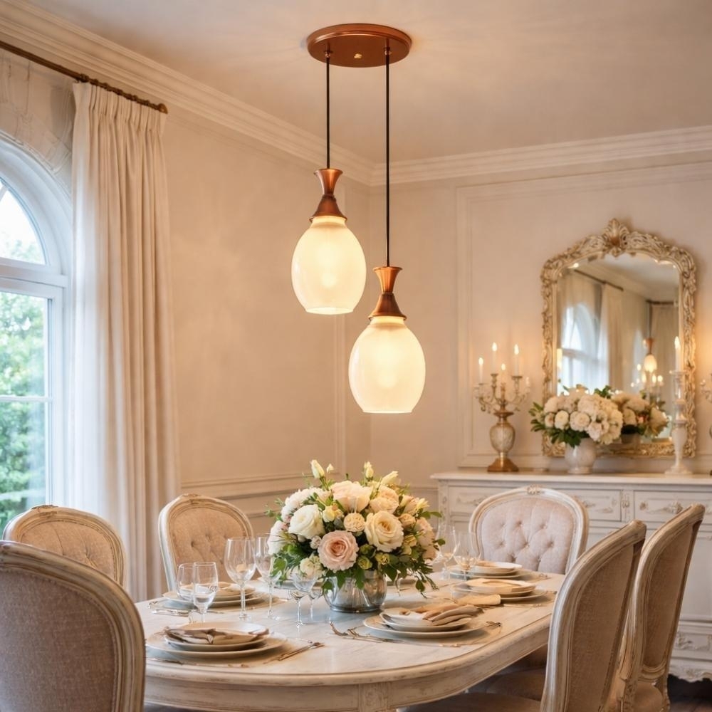 PENDENTE MALASIA PARA 2 LAMPADAS E27 VIDRO/ALUMINIO BRANCO - KIN LIGHT