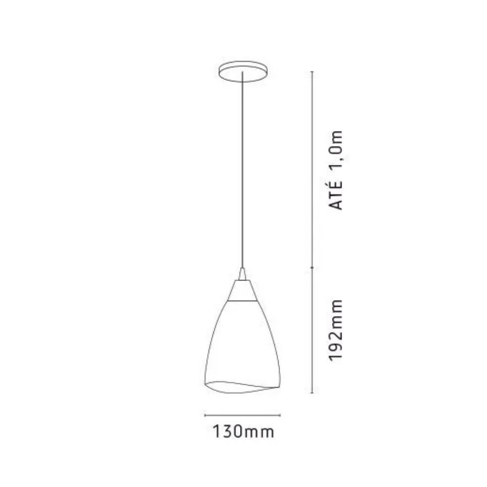 PENDENTE TULIPA PARA 1 LAMPADA E27 BRANCO - KIN LIGHT
