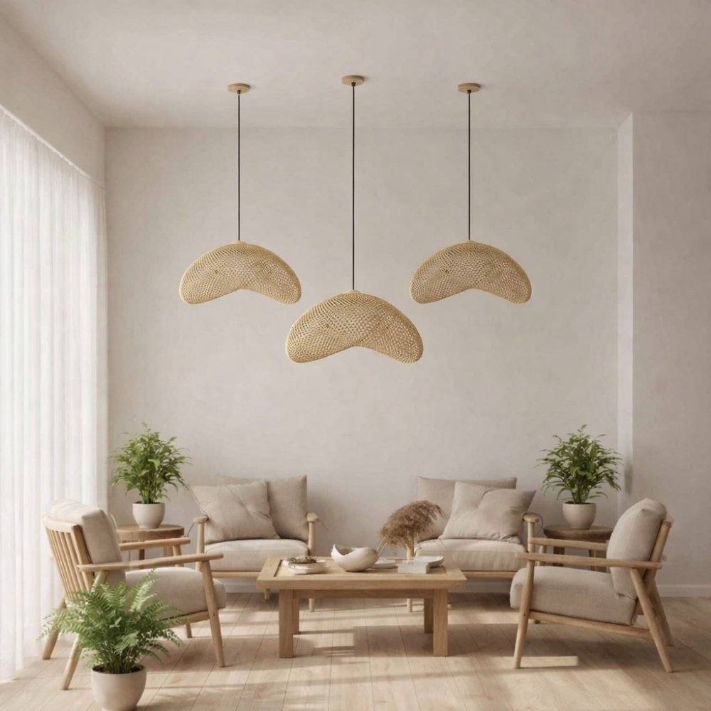 PENDENTE OTAKI PARA 1 LAMPADA E27 50X25 25W BIVOLT RATTAN - SKYLIGHT