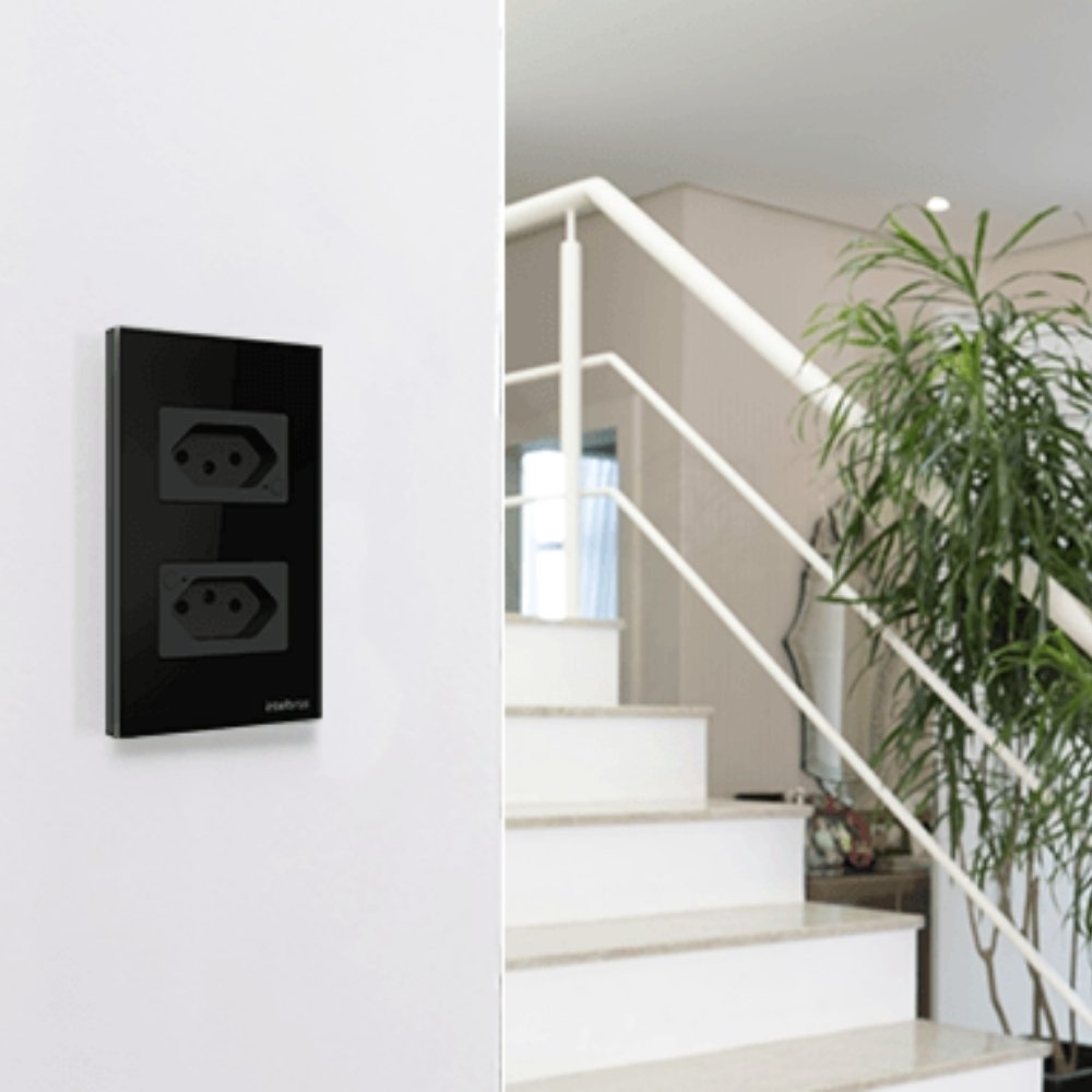 CONJUNTO 4X2 2 TOMADA 2P+T 10A PRETO WIFI SMART - INTELBRAS
