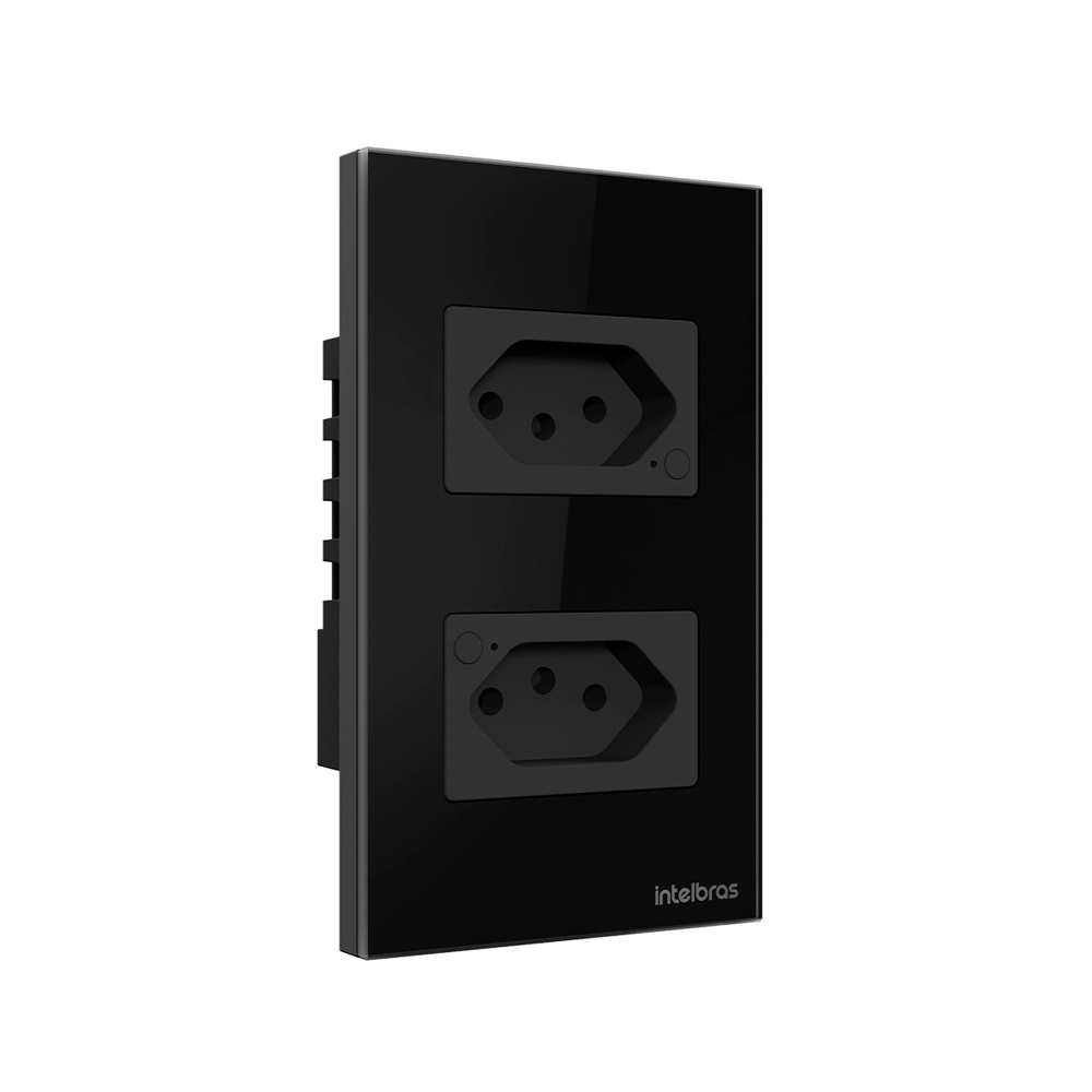 CONJUNTO 4X2 2 TOMADA 2P+T 10A PRETO WIFI SMART - INTELBRAS