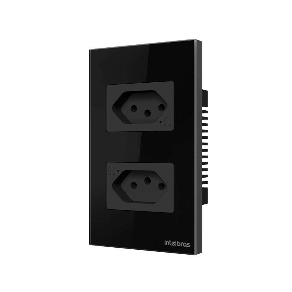 CONJUNTO 4X2 2 TOMADA 2P+T 10A PRETO WIFI SMART - INTELBRAS