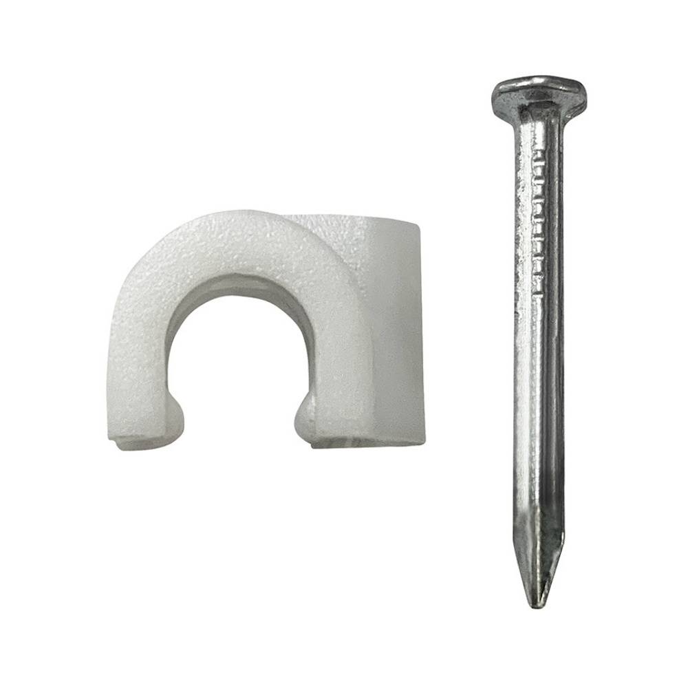 FIXA FIO COAXIAL 4MM BRANCO COM PREGO 1,8X25MM COM 20 PECAS - SFORPLAST