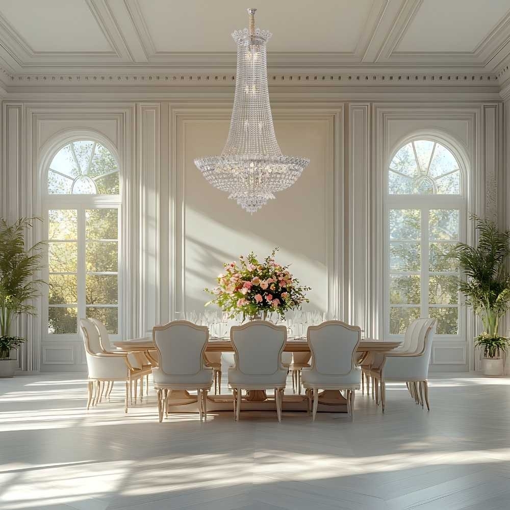 PENDENTE VIENNA PARA 28 LAMPADAS E14 CRISTAL TRANSPARENTE - HEVVY