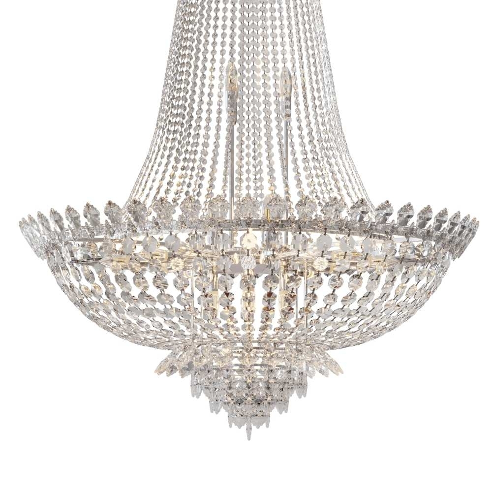PENDENTE VIENNA PARA 28 LAMPADAS E14 CRISTAL TRANSPARENTE - HEVVY