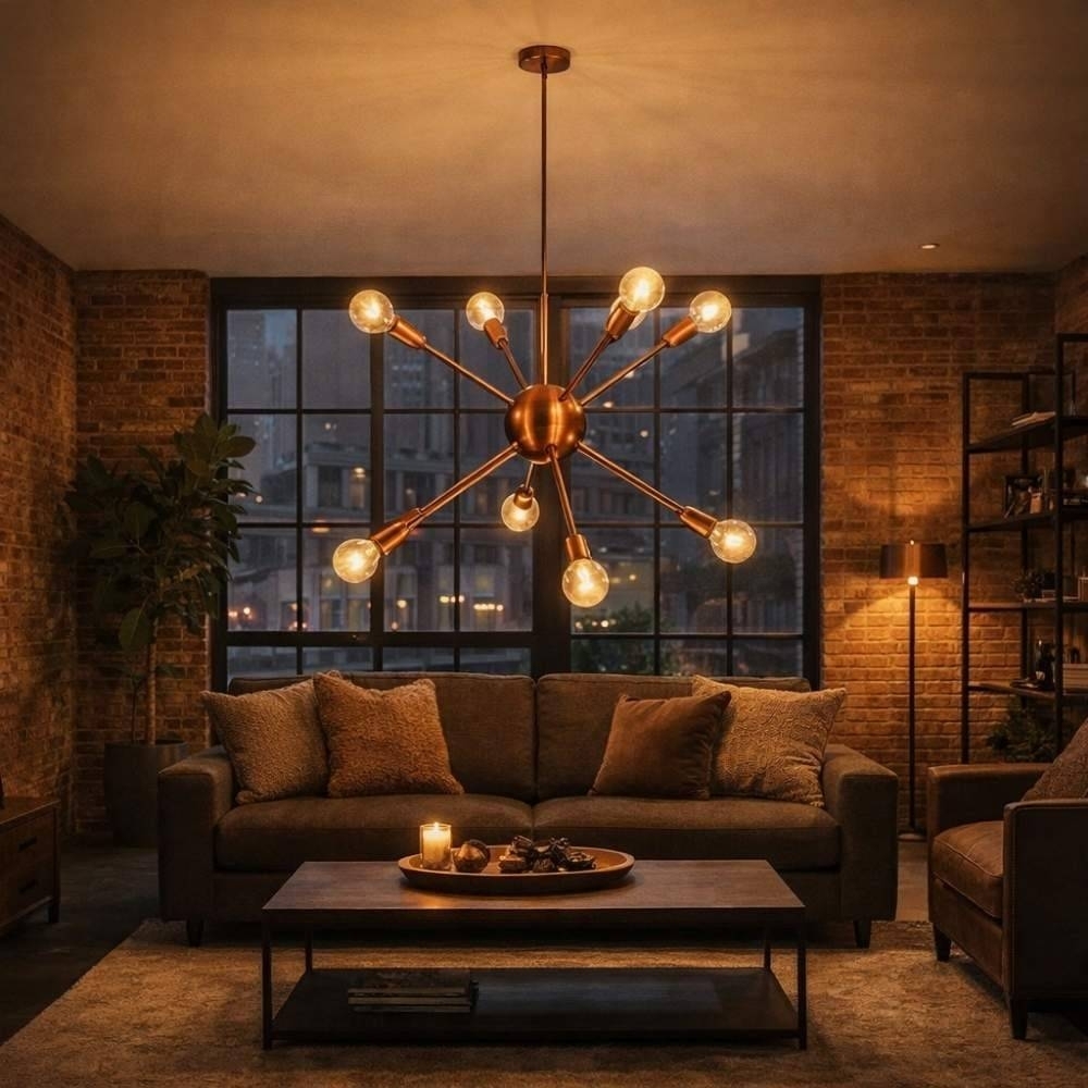 PENDENTE MINI TOGO COBRE PARA 8 LAMPADAS E27 - KIN LIGHT
