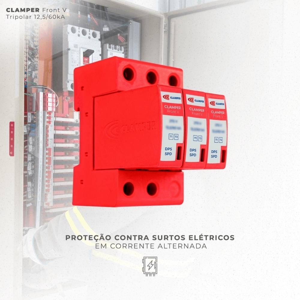 PROTETOR DE SURTO 3 POLOS 60KA 275VCA FRONT CLASSE 2 - CLAMPER