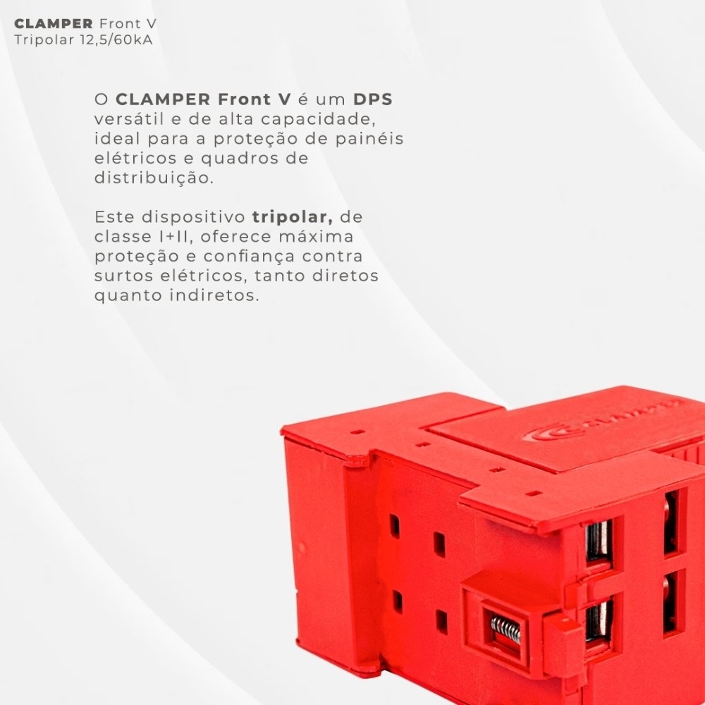 PROTETOR DE SURTO 3 POLOS 60KA 275VCA FRONT CLASSE 2 - CLAMPER