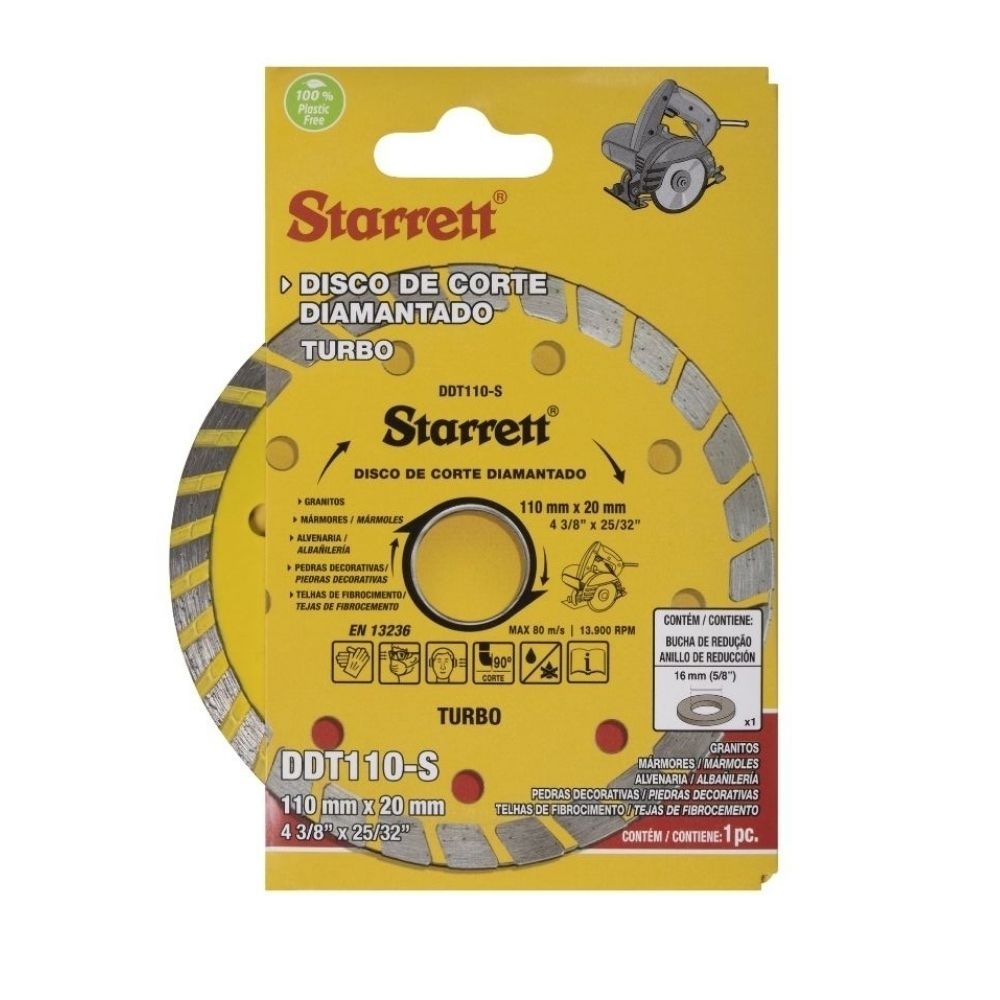 DISCO CORTE DIAMANTADO 110X20MM TURBO - STARRETT