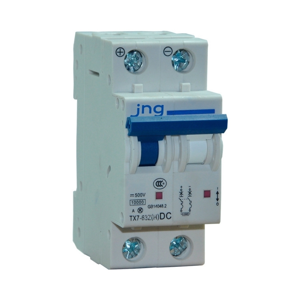 DISJUNTOR DIN 2 POLOS 63A 10KA CURVA COM CORRENTE CONTINUA - JNG