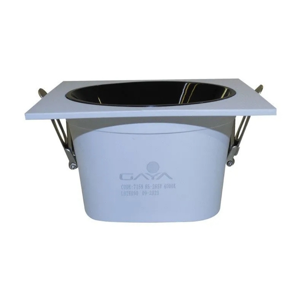 SPOT LED MIRA 18W BIVOLT LUZ AMARELA 2700K 1800LM 24G BRANCO PRETO QUADRADO - GAYA