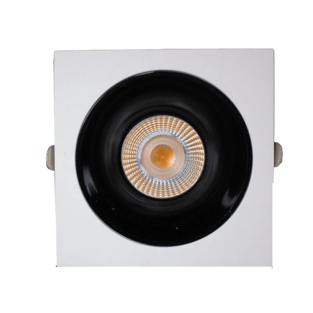 SPOT LED MIRA 18W BIVOLT LUZ AMARELA 2700K 1800LM 24G BRANCO PRETO QUADRADO - GAYA