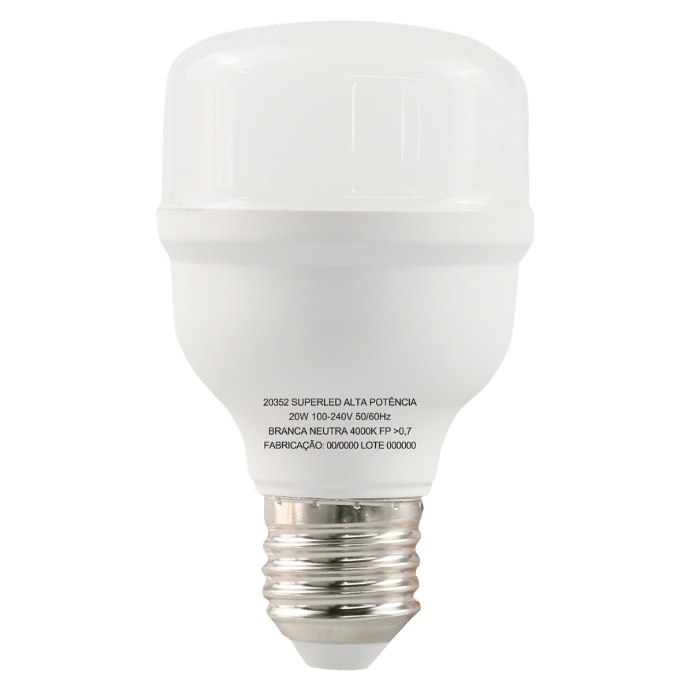 LAMPADA LED ALTA POTENCIA E27 20W BIVOLT LUZ NEUTRA 4000K 1600LM - OUROLUX