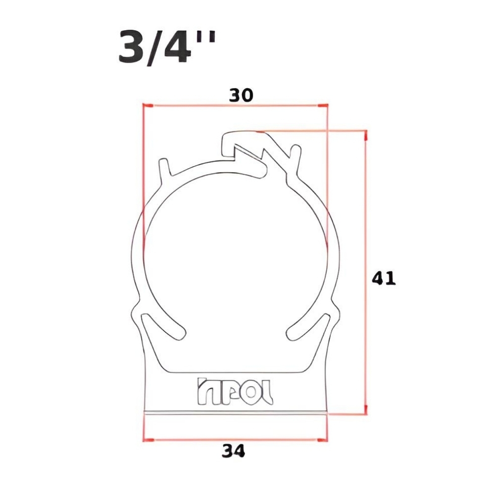 ABRACADEIRA PVC 3/4 CINZA - INPOL