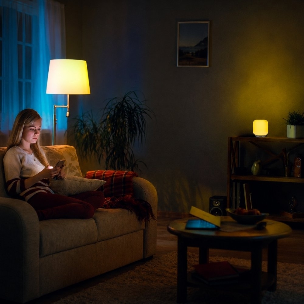 Luminaria de Mesa Led Jujuba 8W Bivolt Luz RGB c/ Controle Remoto - Taschibra