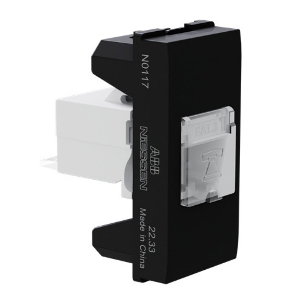 MODULO TOMADA RJ11 4 FIOS PRETO ORIGEN - ABB