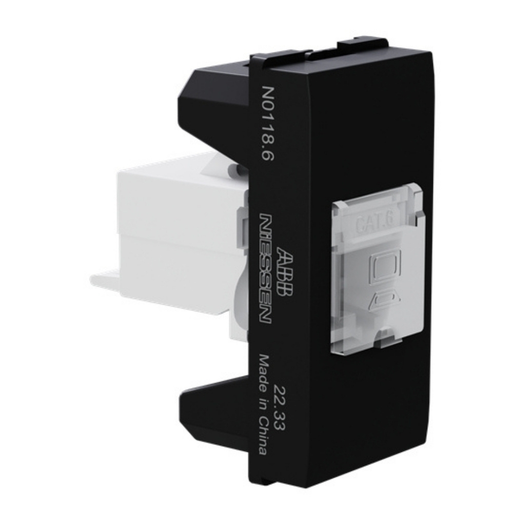 MODULO TOMADA RJ45 CAT6 PRETO ORIGEN - ABB
