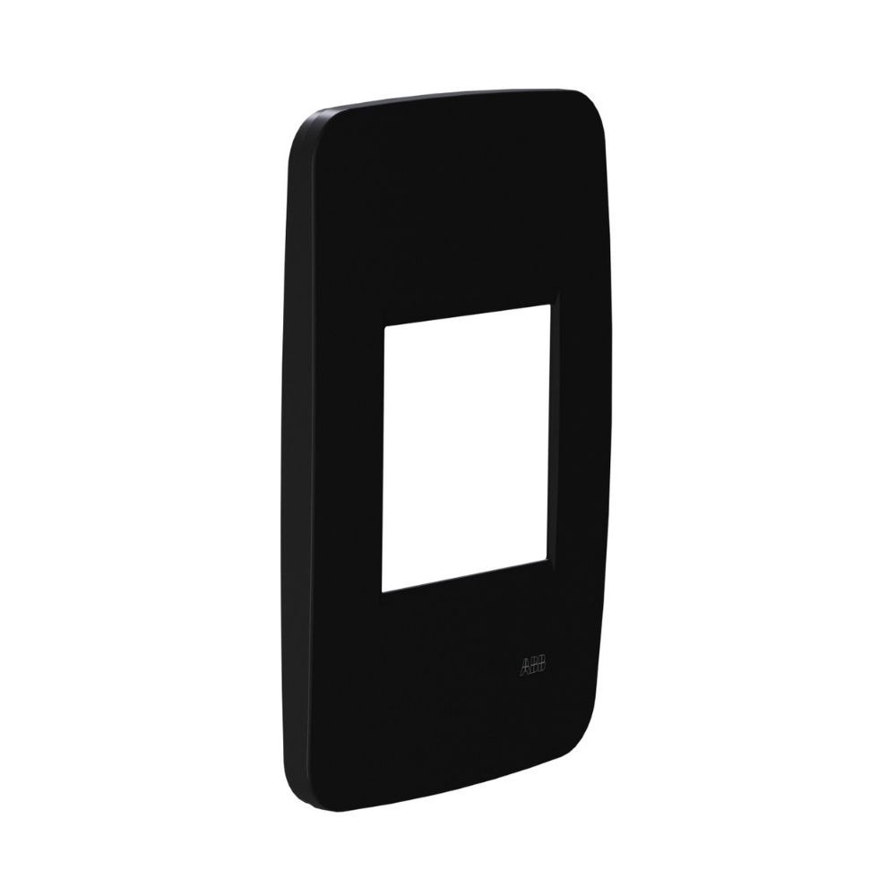 PLACA 4X2 PARA 2 POSTOS PRETO COM SUPORTE ORIGEN - ABB