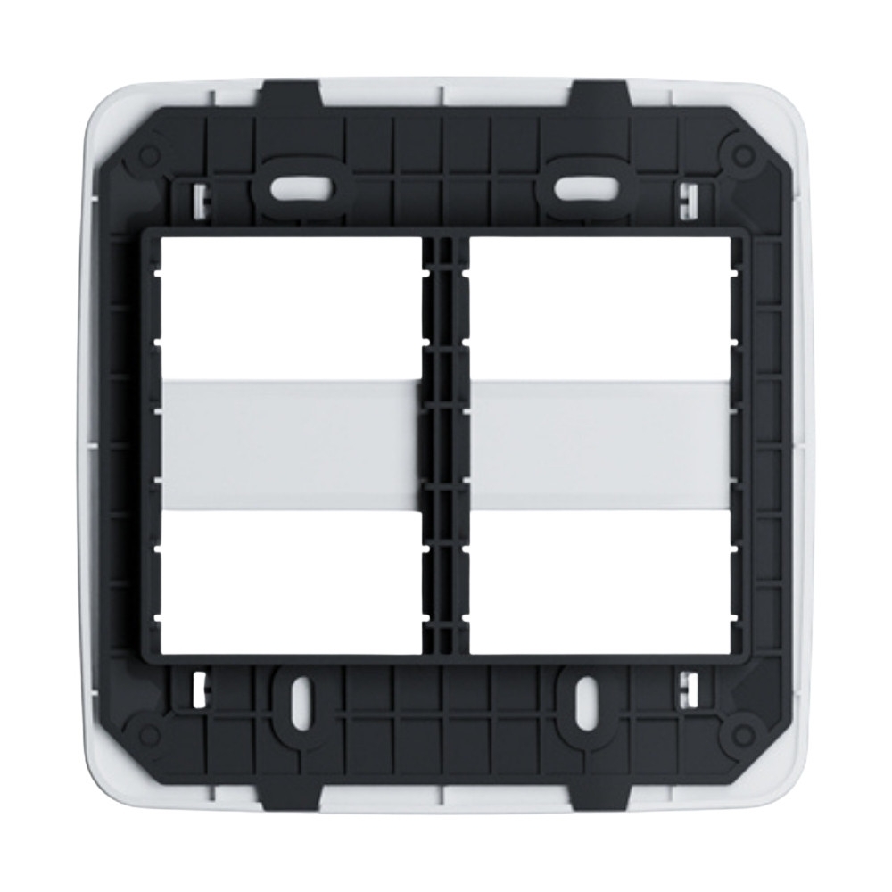 PLACA 4X4 PARA 2 POSTOS SEPARADOS BRANCO COM SUPORTE ORIGEN - ABB