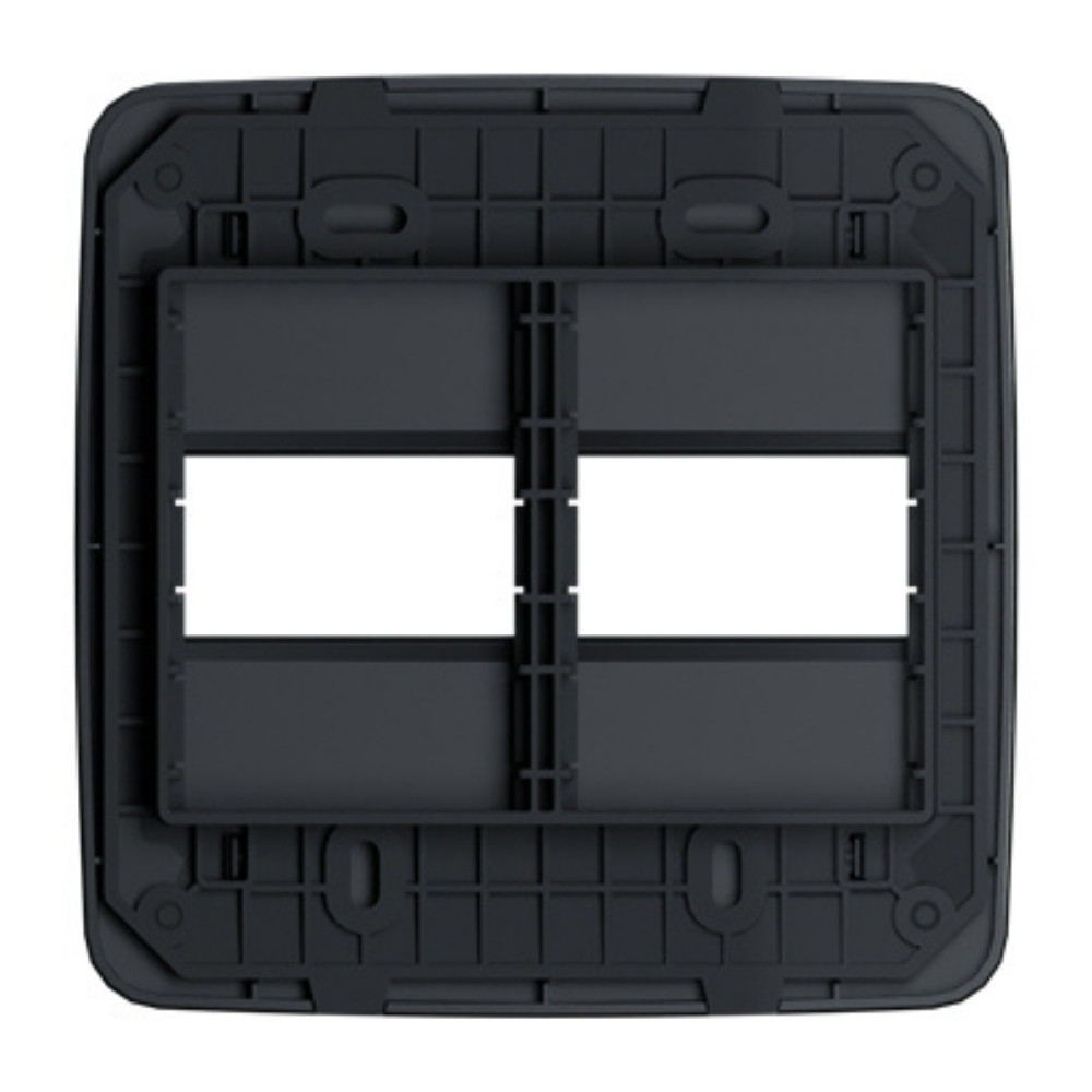 PLACA 4X4 PARA 2 POSTOS SEPARADOS PRETO COM SUPORTE ORIGEN - ABB