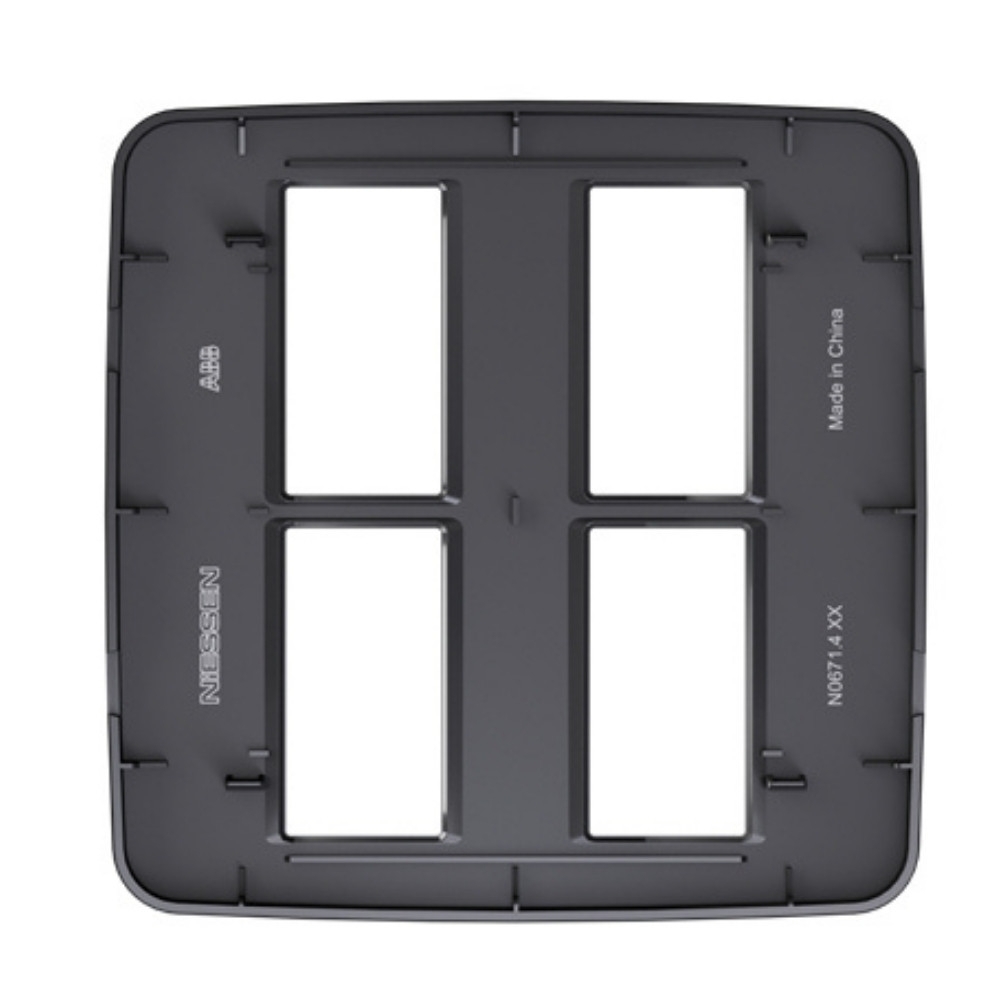 PLACA 4X4 PARA 4 POSTOS SEPARADOS PRETO COM SUPORTE ORIGEN - ABB