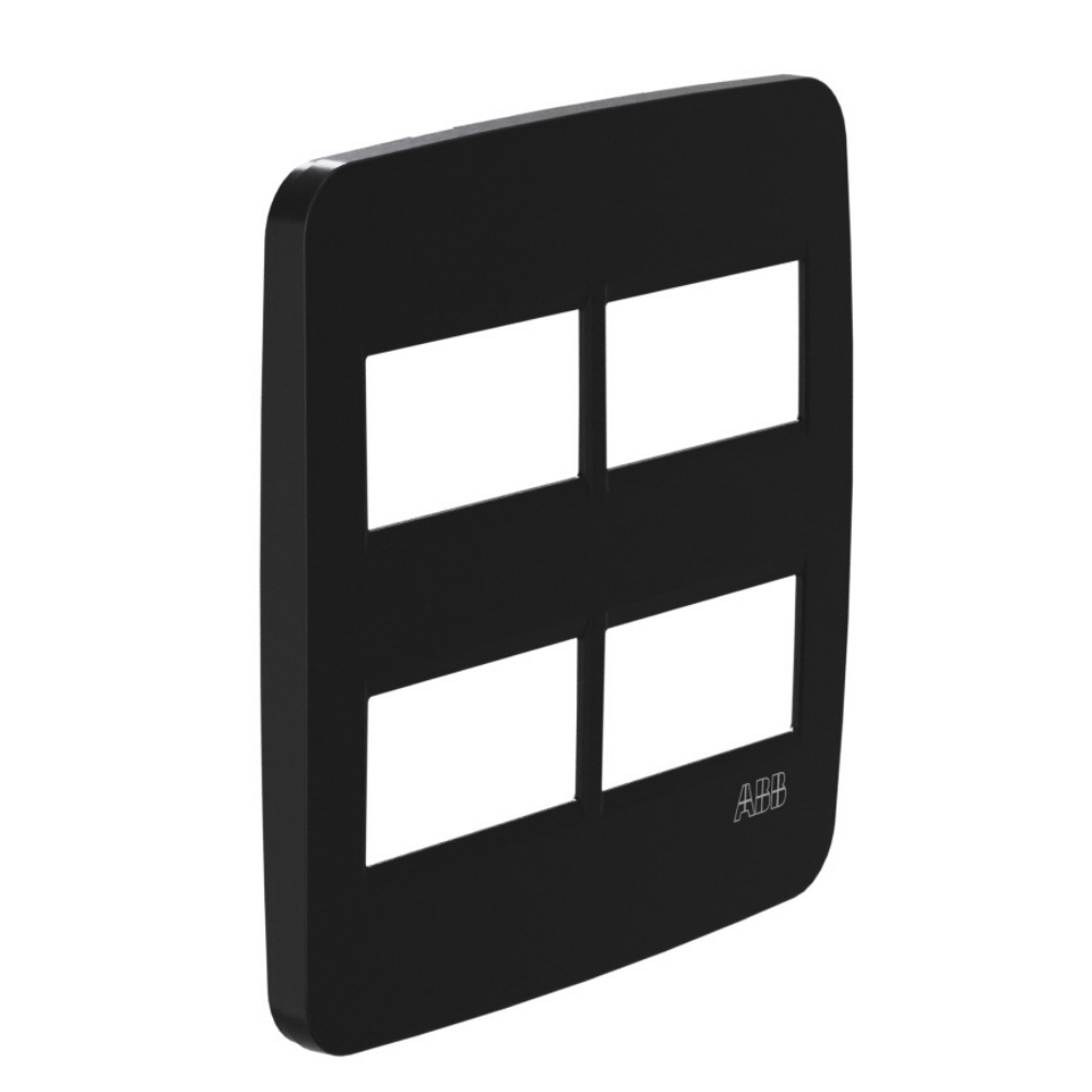 PLACA 4X4 PARA 4 POSTOS SEPARADOS PRETO COM SUPORTE ORIGEN - ABB