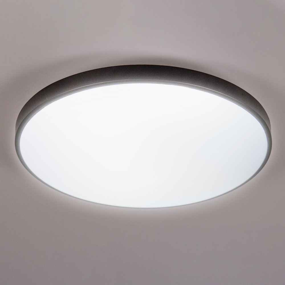 PLAFON LED VERONA 20W 3000K 4000K 6000K PRETO 26CM REDONDO - HEVVY
