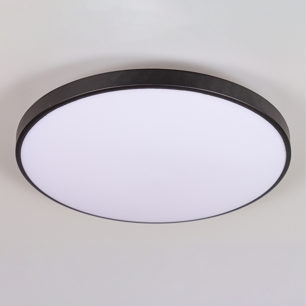PLAFON LED VERONA 20W 3000K 4000K 6000K PRETO 26CM REDONDO - HEVVY
