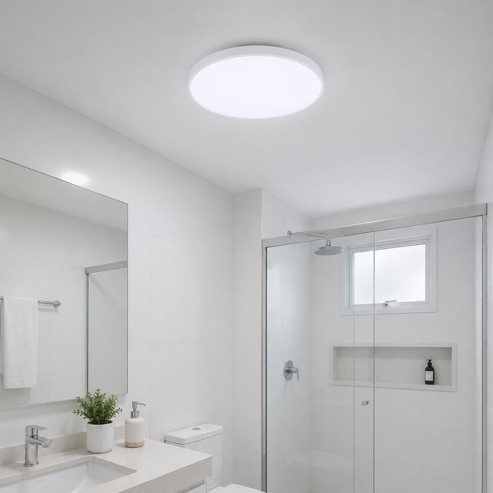 PLAFON LED VERONA 31W 3000K 4000K 6000K BRANCO 37CM REDONDO - HEVVY
