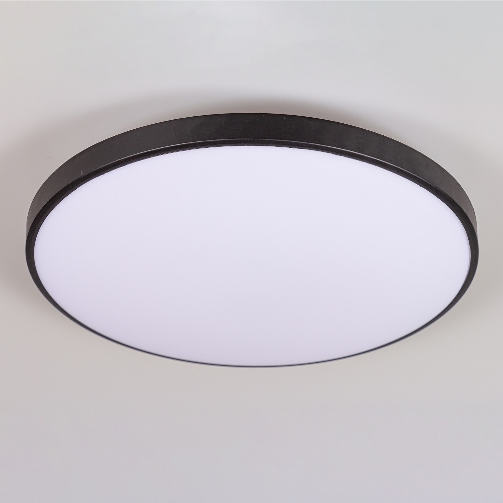 PLAFON LED VERONA 31W 3000K 4000K 6000K PRETO 37CM REDONDO - HEVVY