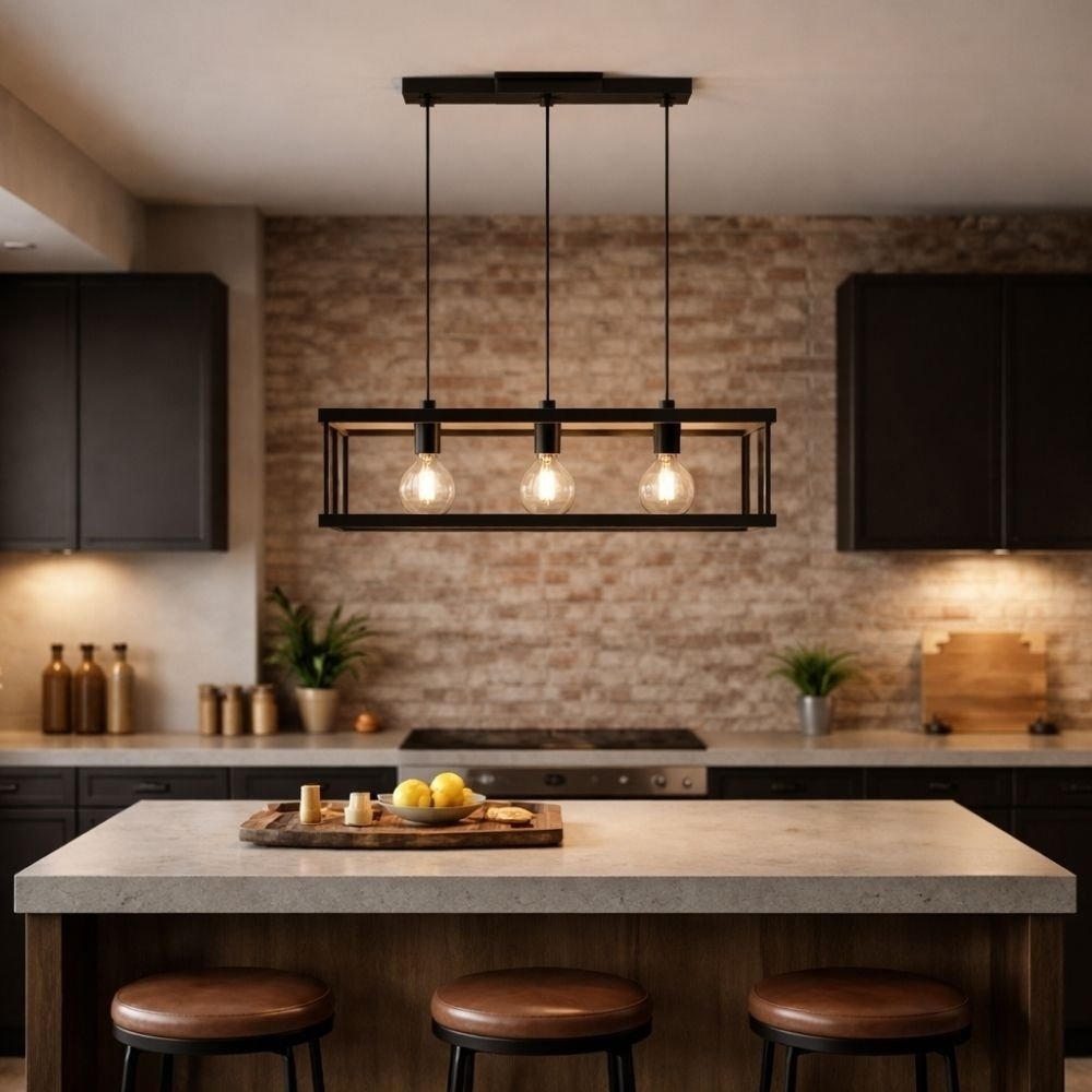 PENDENTE KONIN PARA 3 LAMPADAS E27 ALUMINIO PRETO - KIN LIGHT