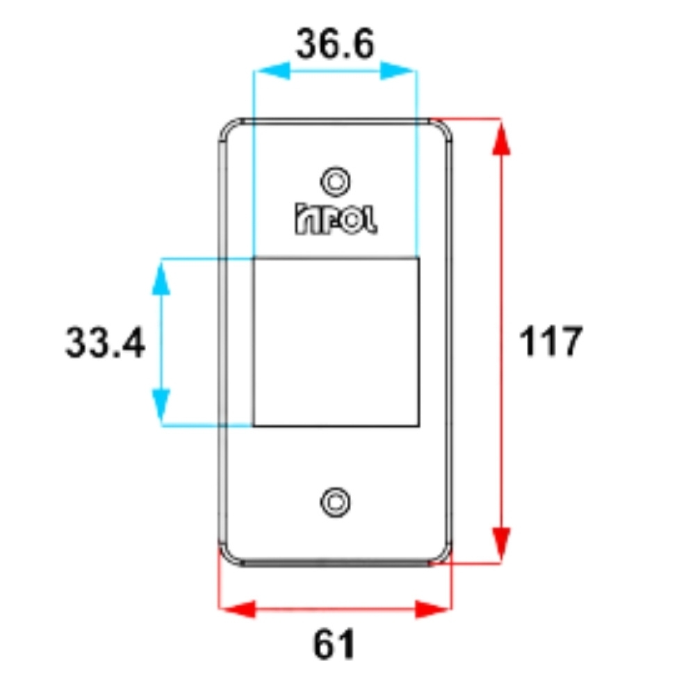 TAMPA PARA CONDULETE PVC 1 PARA 2 INTERRUPTOR HORIZONTAL CINZA - INPOL