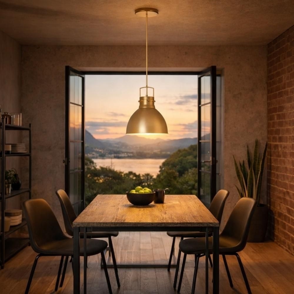 PENDENTE OVIEDO PARA 1 LAMPADA E27 100W CRISTAL DOURADO - KIN LIGHT