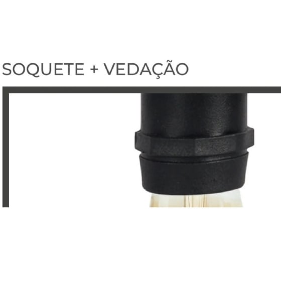 KIT VARAL FESTAO 5 METROS IP65 COM 8 LAMPADAS LED BOLINHA 6W BIVOLT 2700K