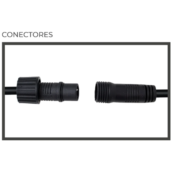 KIT VARAL FESTAO 5 METROS IP65 COM 8 LAMPADAS LED BOLINHA 6W BIVOLT 2700K