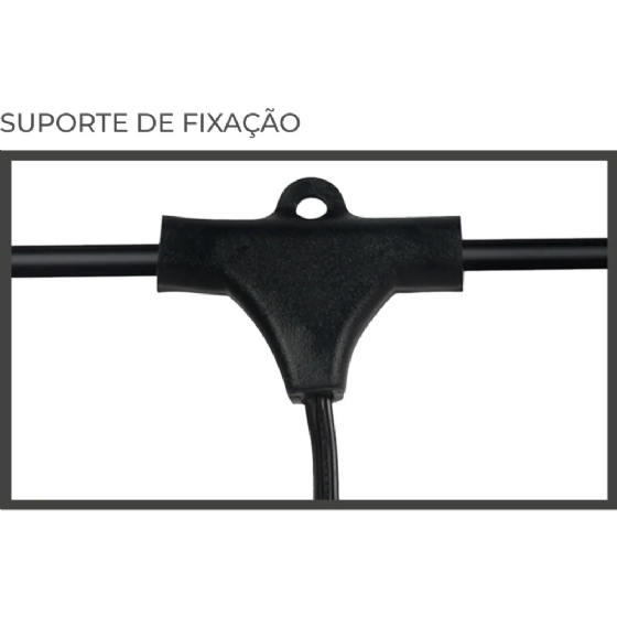 KIT VARAL FESTAO 5 METROS IP65 COM 8 LAMPADAS LED BOLINHA 6W BIVOLT 2700K