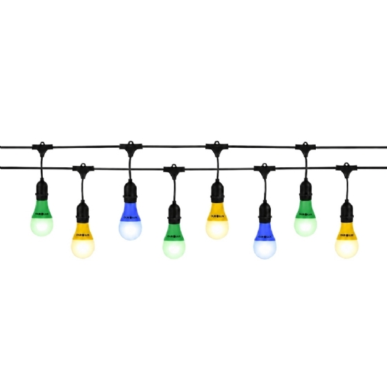 KIT VARAL FESTÃO 5 METROS IP65 COM 8 LAMPADAS LED BOLINHA 3W COLORIDAS BRASIL