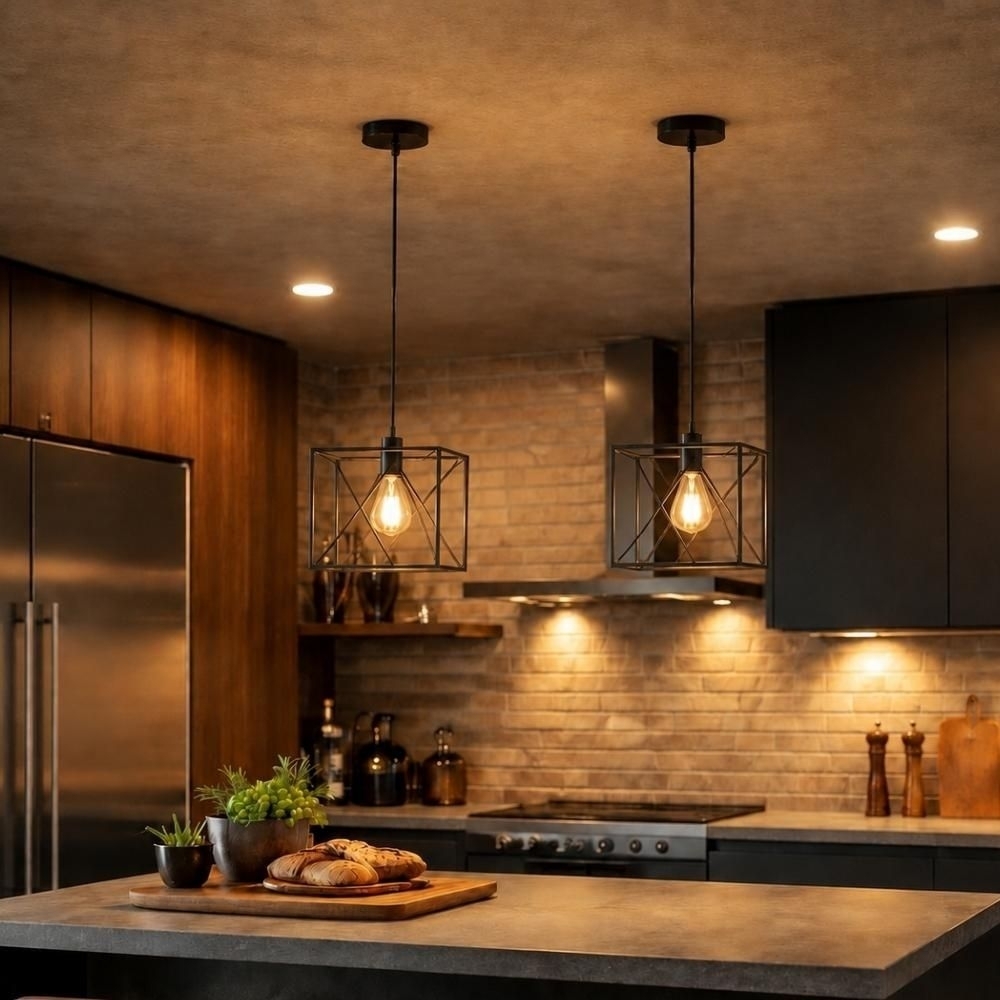 PENDENTE BENIN 1 LAMPADA E27 BIVOLT PRETO/COBRE - KIN LIGHT