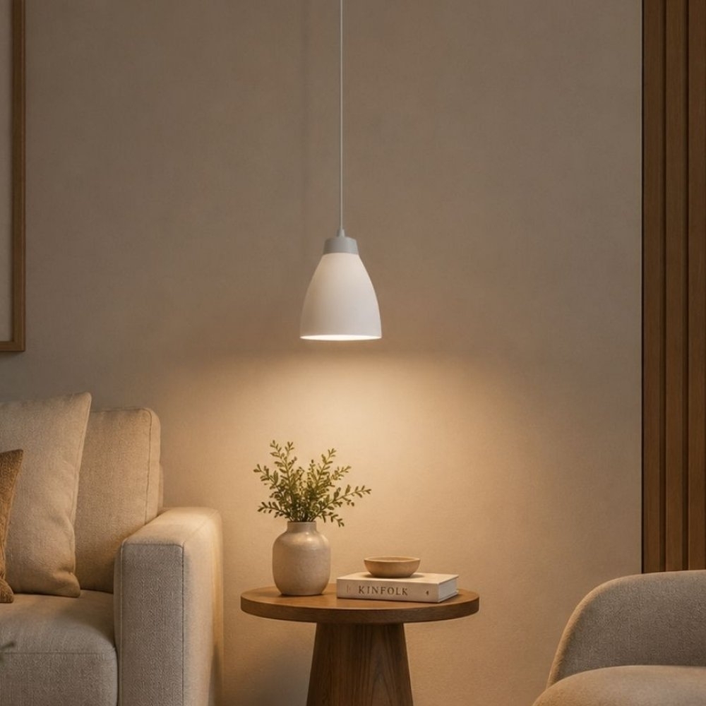 PENDENTE TULIPA PARA 1 LAMPADA E27 BRANCO - KIN LIGHT