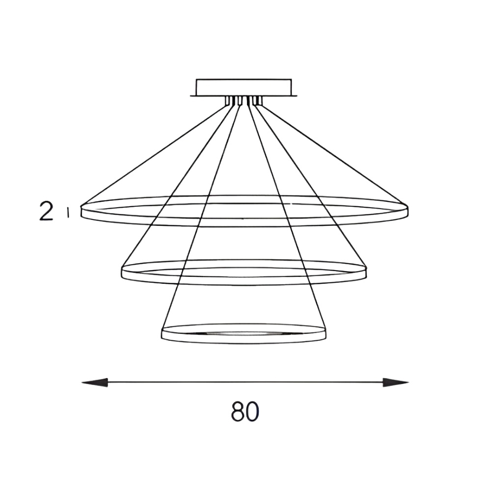 PENDENTE LED CRISTAL ANILLO 3 AROS 40X60X80 CM - LAMPLUZ